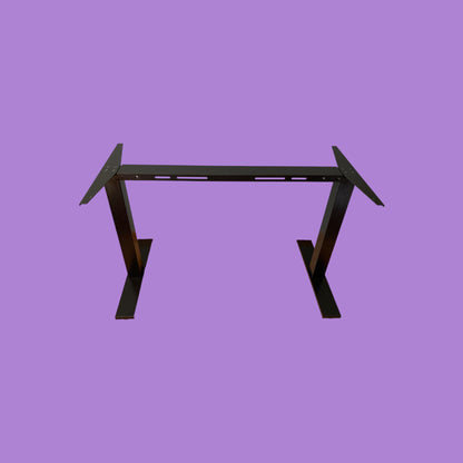 Matte black desk frame.