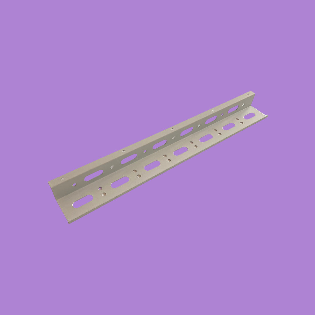 Matte white cable tray.