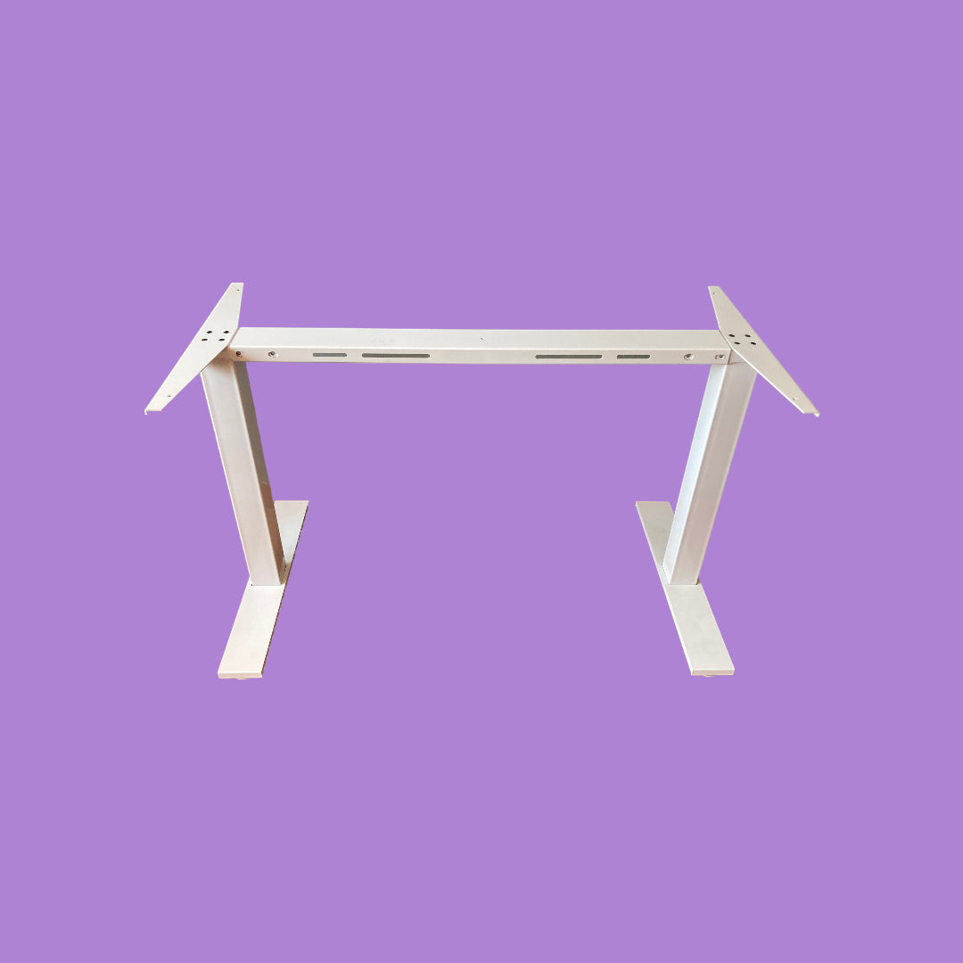 Matte white desk frame.